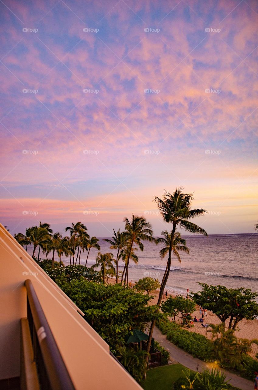 Pastel sunset over Maui