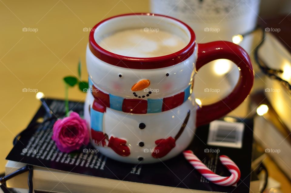 cappcucino cup shaped like a snowman