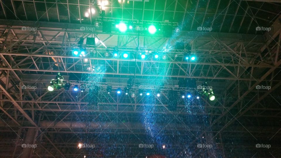 green and blue lights