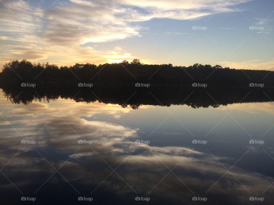Florida lakes sunset reflection 