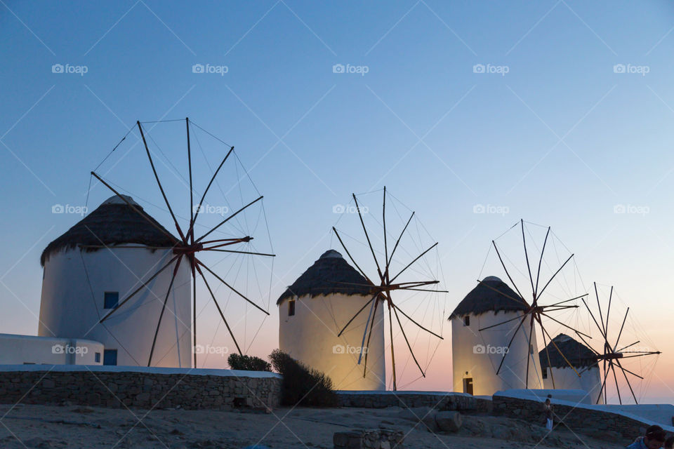 Windmills at island of Mykonos