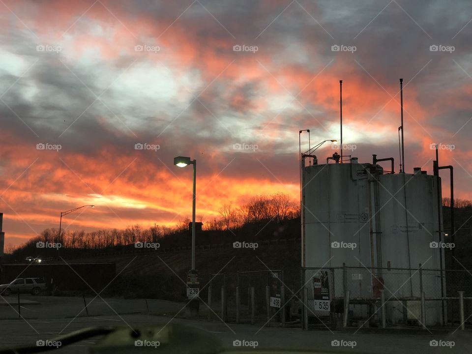 Orange sunset in West Virginia 