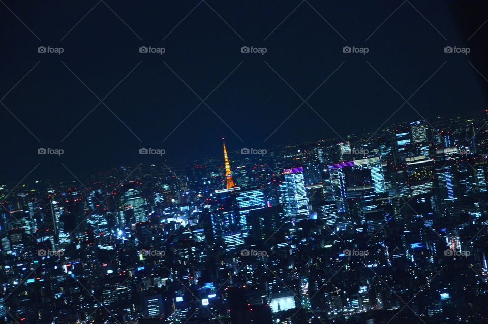 Tokyo night sky from Skytree