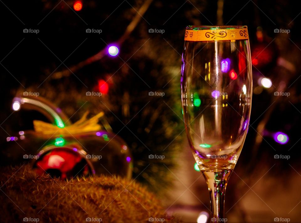 Festive glasses for new year party