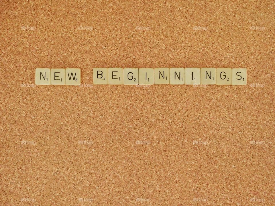 scrabble words on cork board