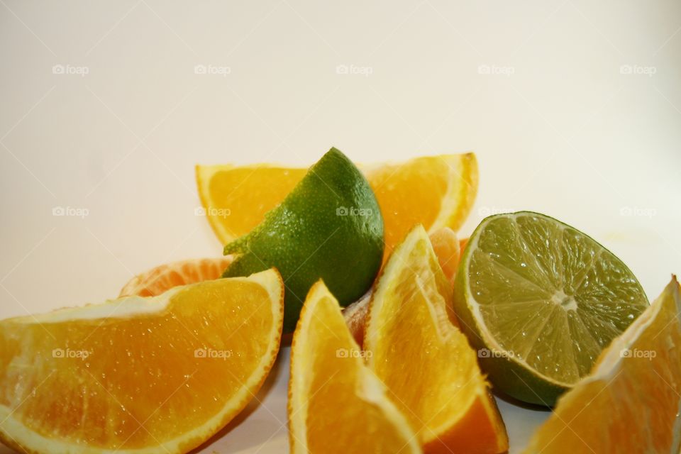 Fruit on a white background