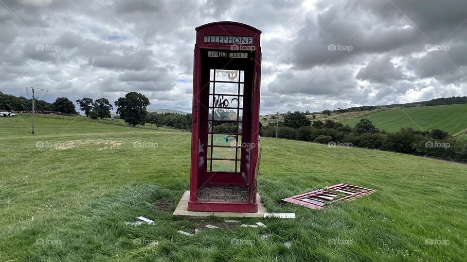 A phone box in the countryside 