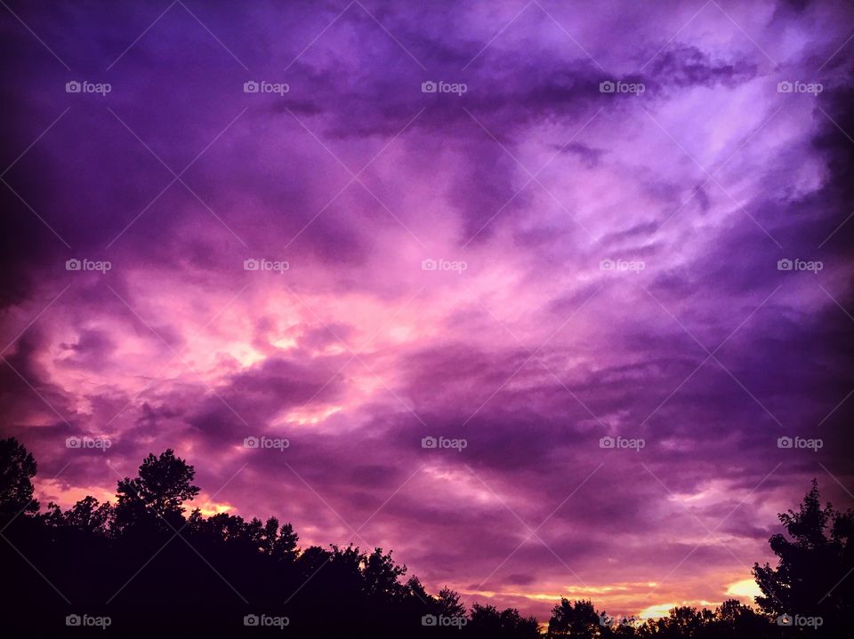 Purple sky in Charlotte NC