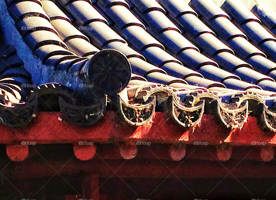 Tiles on a Chinese roof