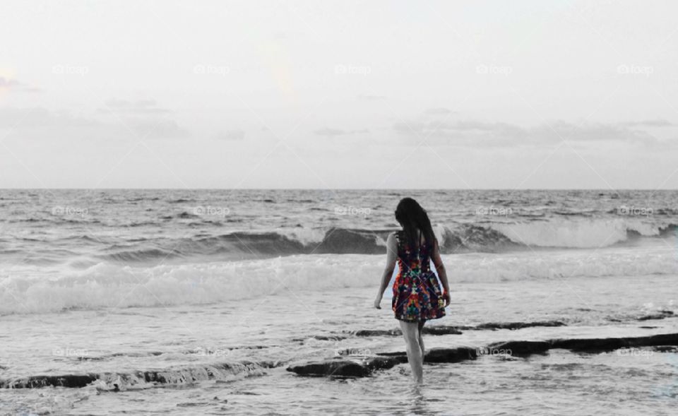 Walking at the water