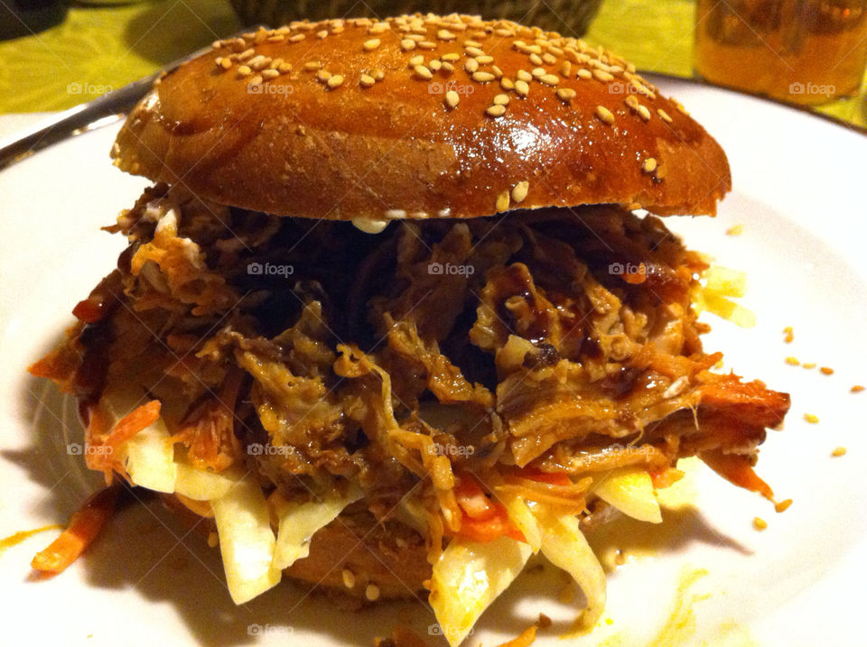 Grilled Pulled pork burger!