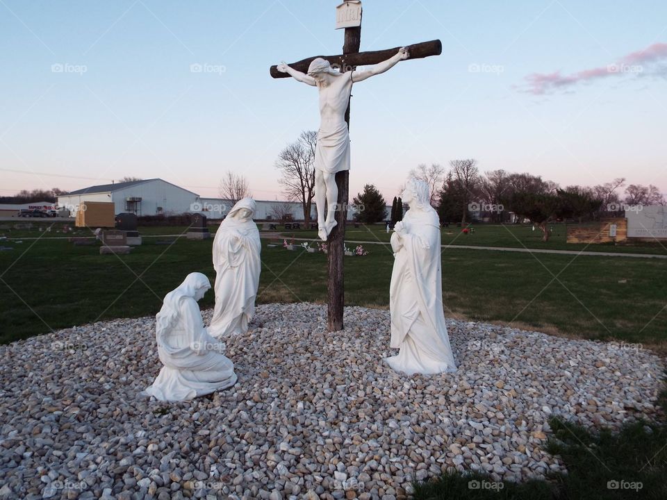 Jesus on the cross statue