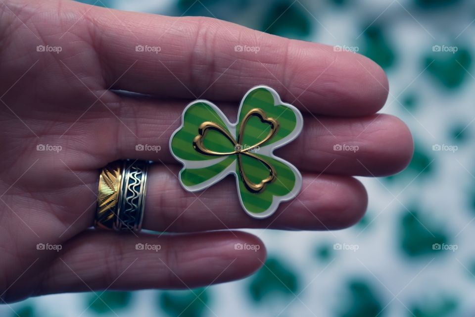 Luck Of The Irish, Hand Holding A Shamrock, St. Patrick’s Day Celebration 