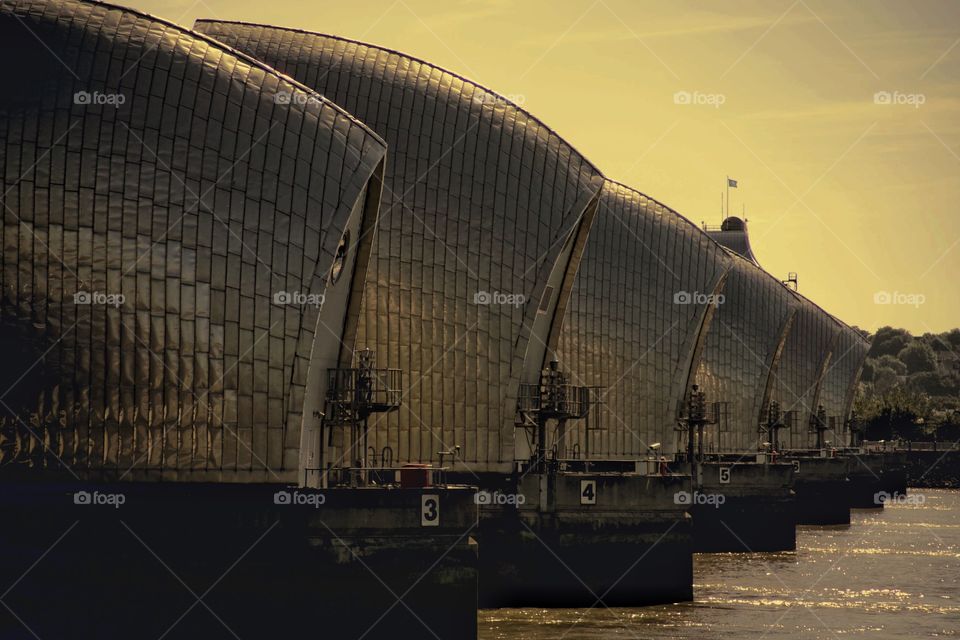 London. Thames barrier