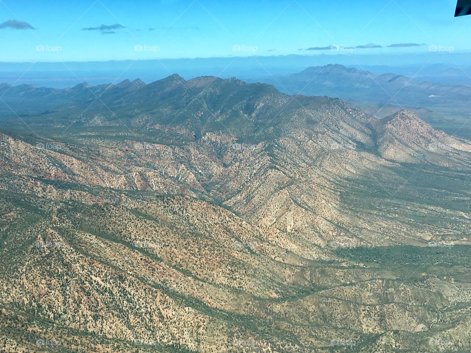 Flinders Ranges national park (South Australia) aerial view from light plane 