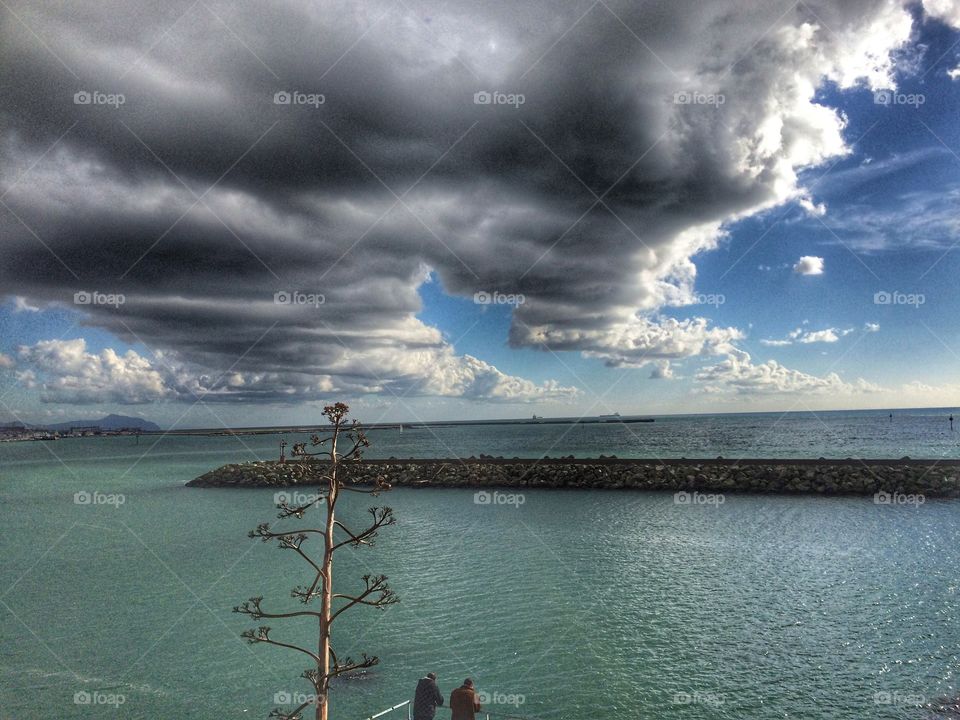 Clouds over lake