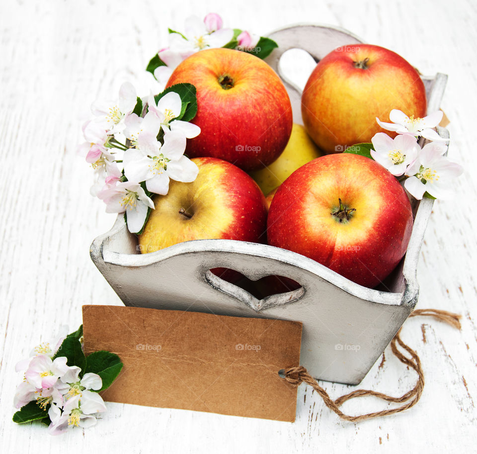 Apples and spring blossom 