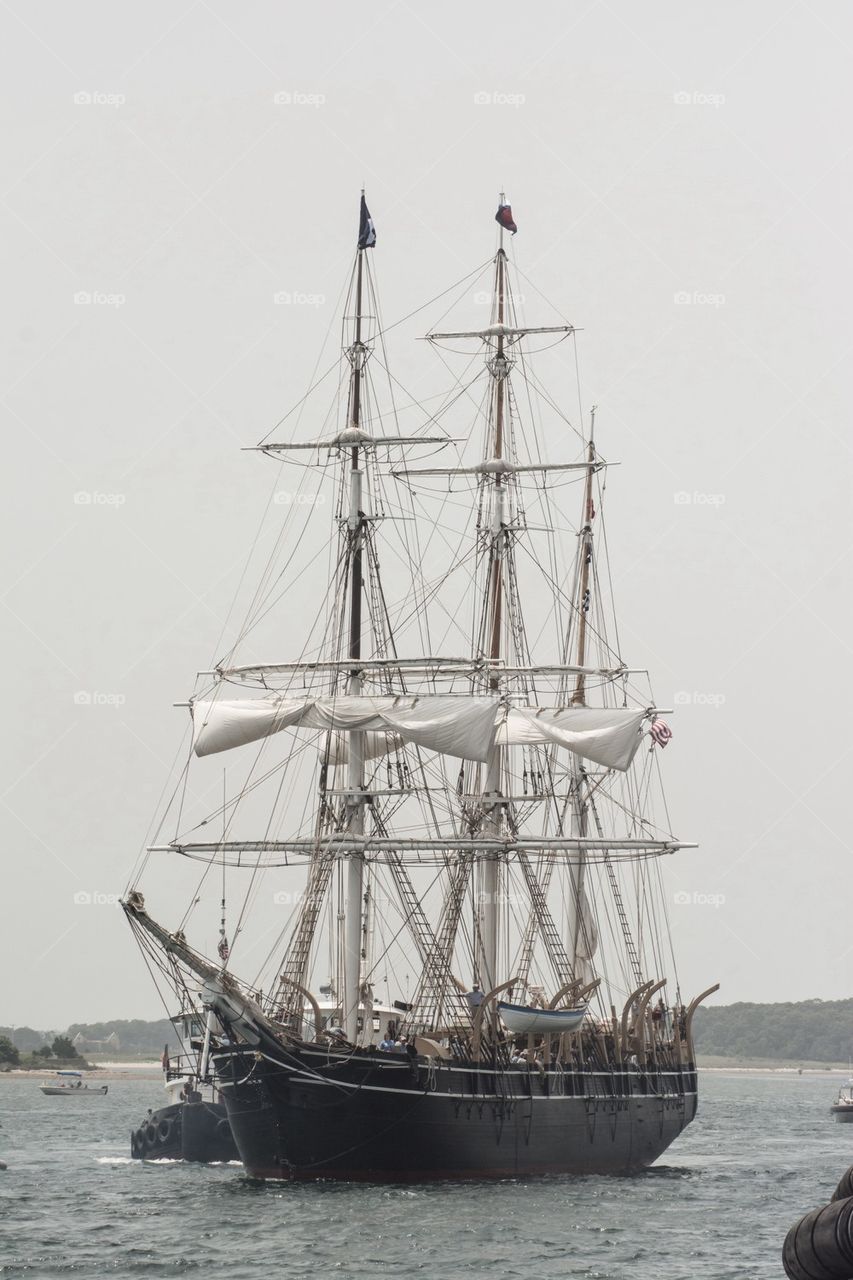 The Charles W Morgan on the Cape Cod Canal
