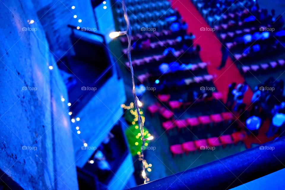 Lighted evening. we had party in our hostel where all the students and faculty were invited and the hostel was decorated with lights