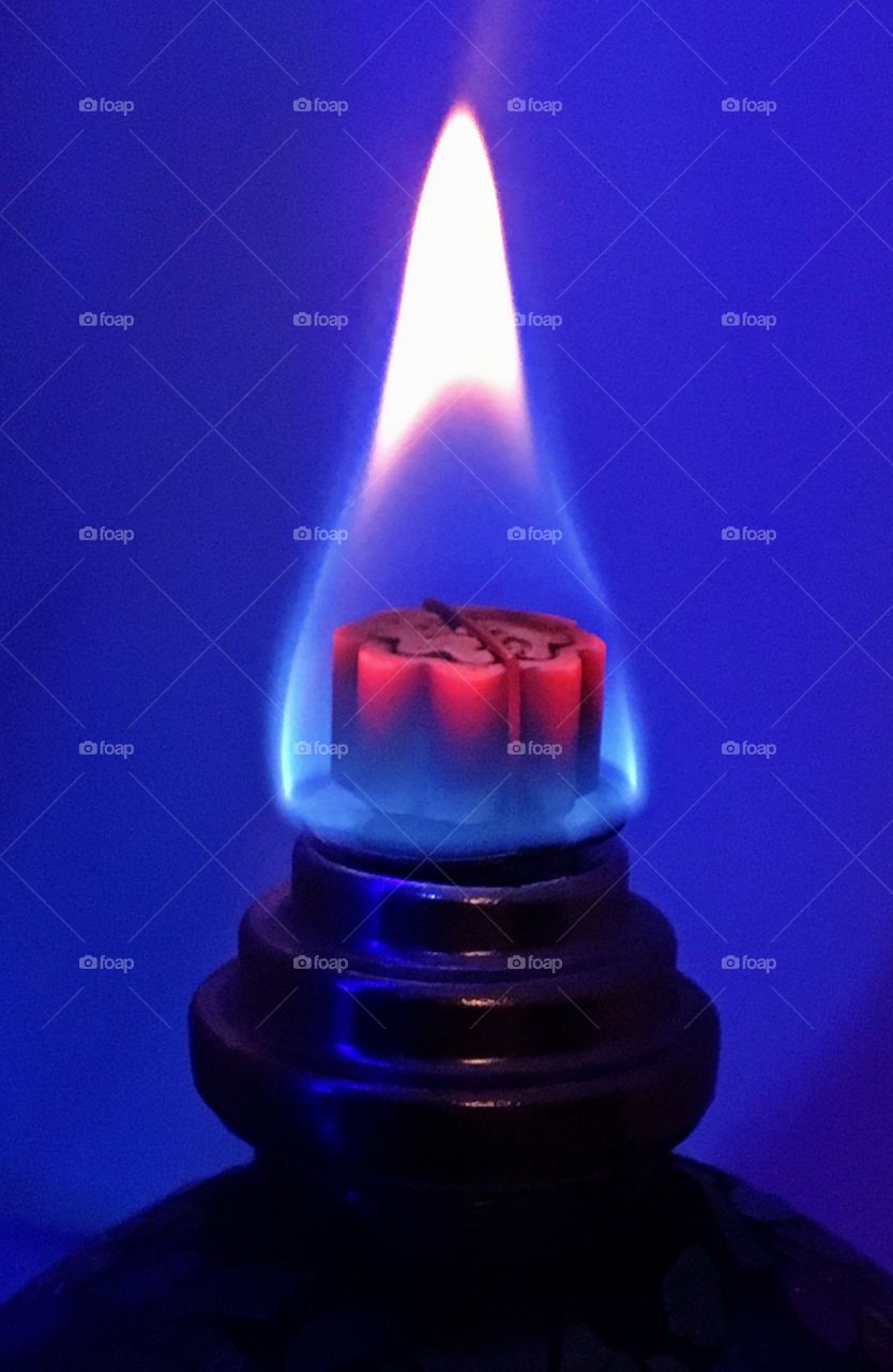 Close up of lamp flame