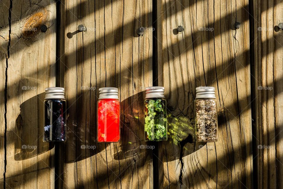 A Red liquid in the glass bottle, look very amazing