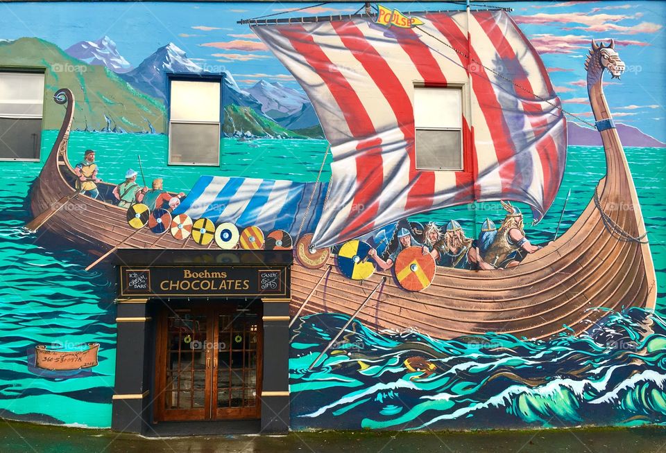 Viking Mural downtown Poulsbo, WA