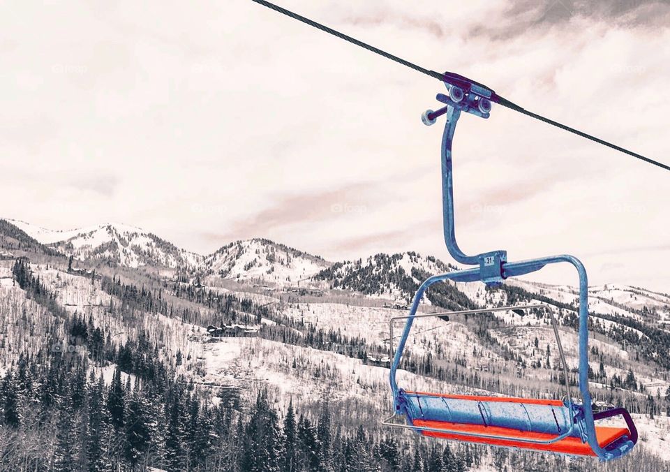 This is a chairlift in the canyons ski resort.