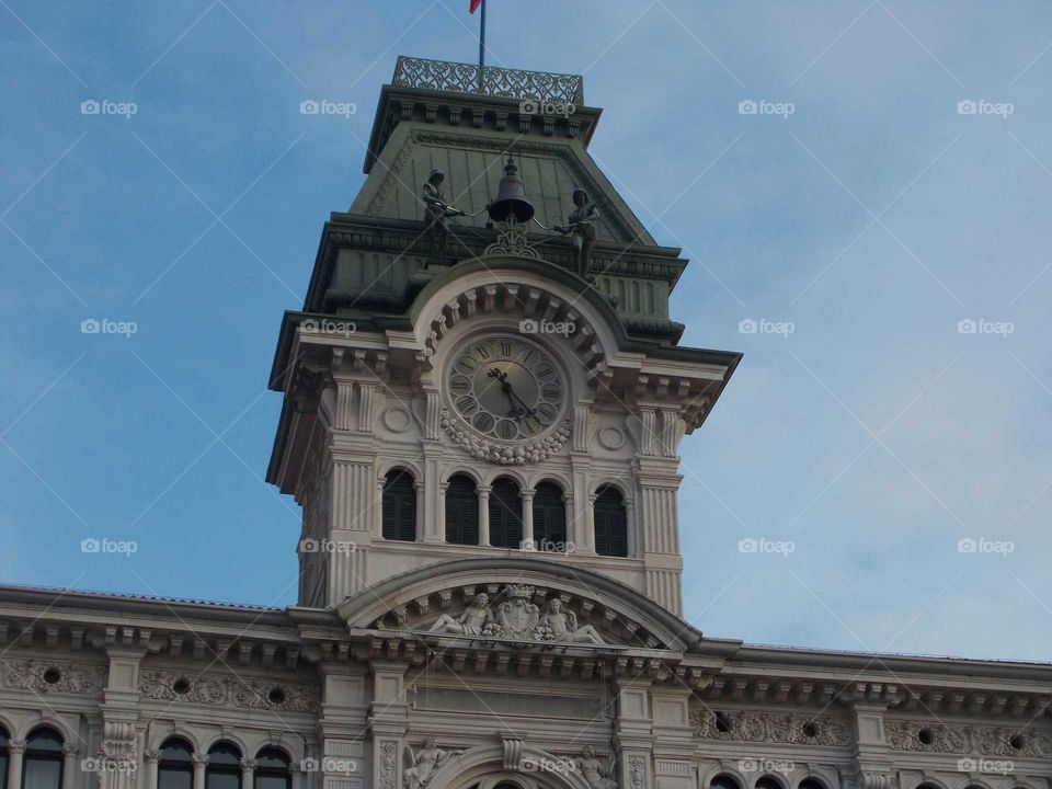 The clock on the top tower