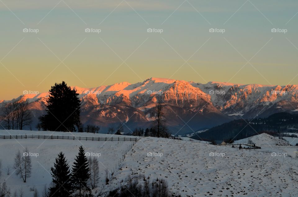 Carpathian mountains during sunset