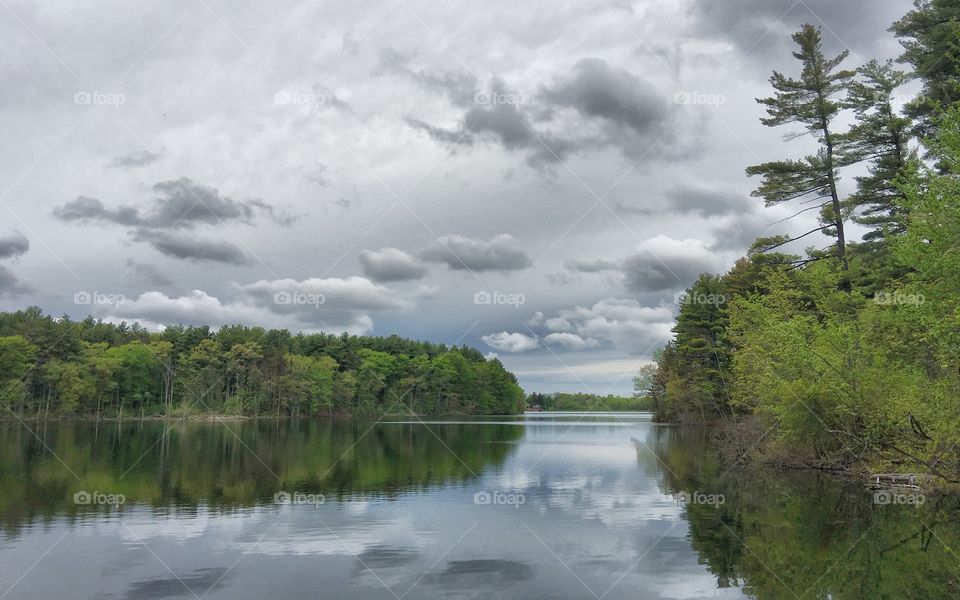 Lake against dramatic clouds