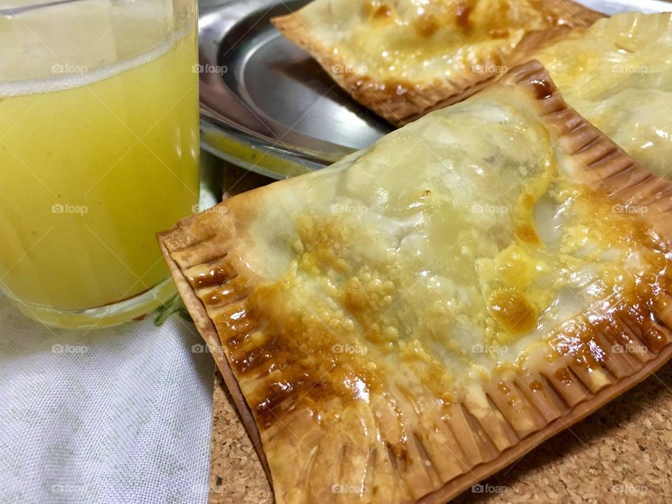 Meat Pastry with Orange Juice