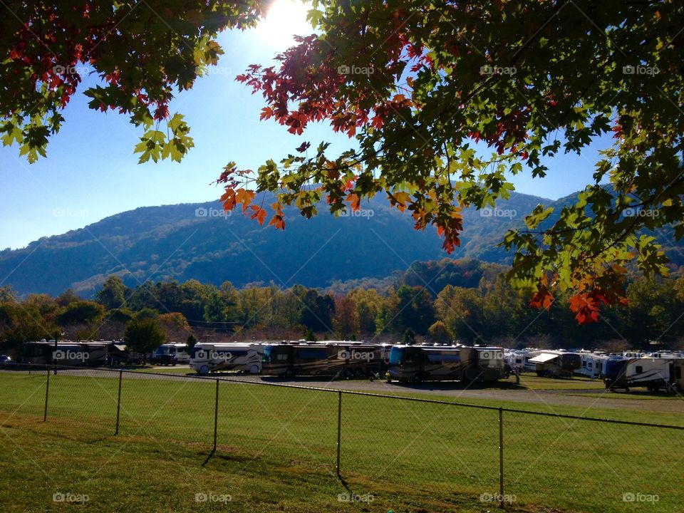 Fall camping in the mountains 