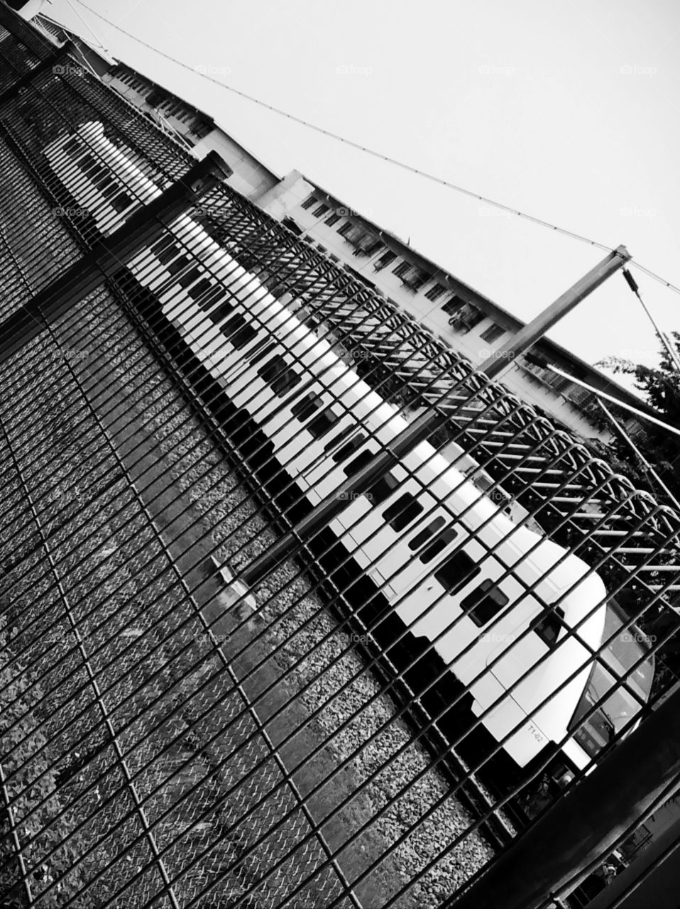 A train behind the fence.