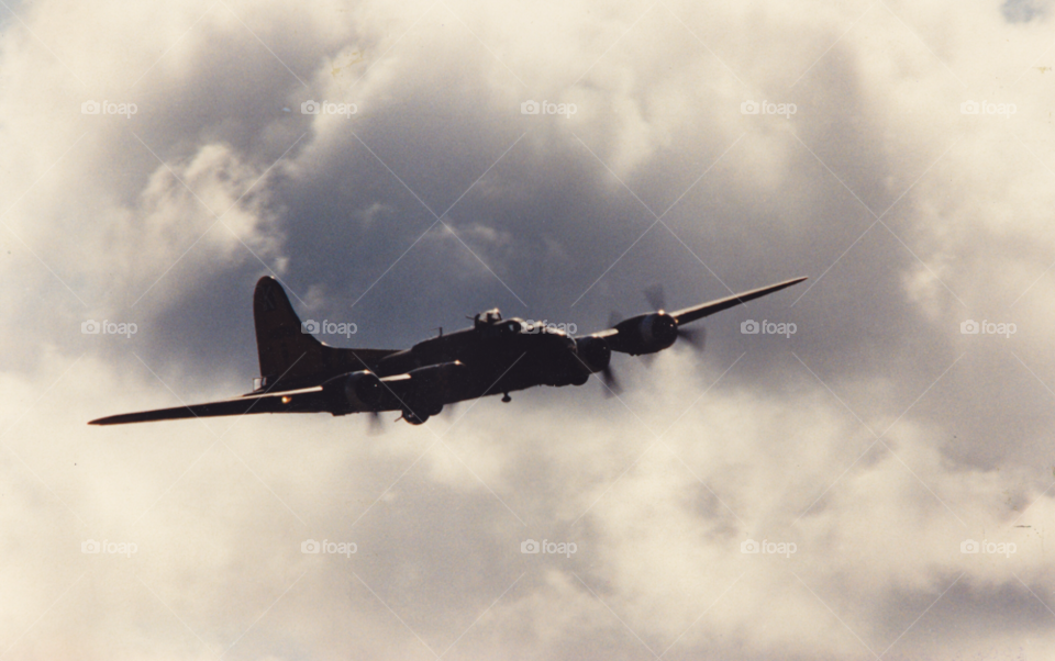 clouds airplane ww2 bombplane by MagnusPm