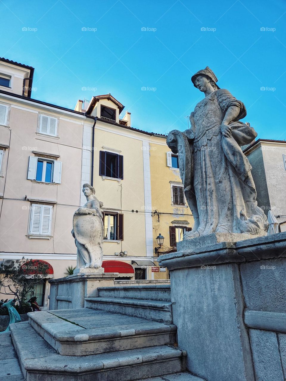 Piran,  Slovenia.  Europe city near Adriatic sea.  Summer vacation.  Ancient architecture