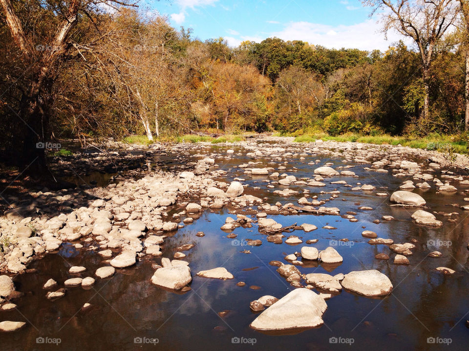 fall autumn river rocks by lamorm1