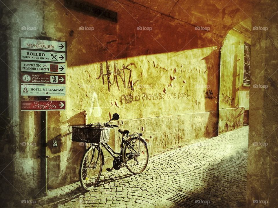 Bike in the sunny alley