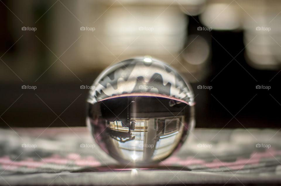Close-up of glass sphere