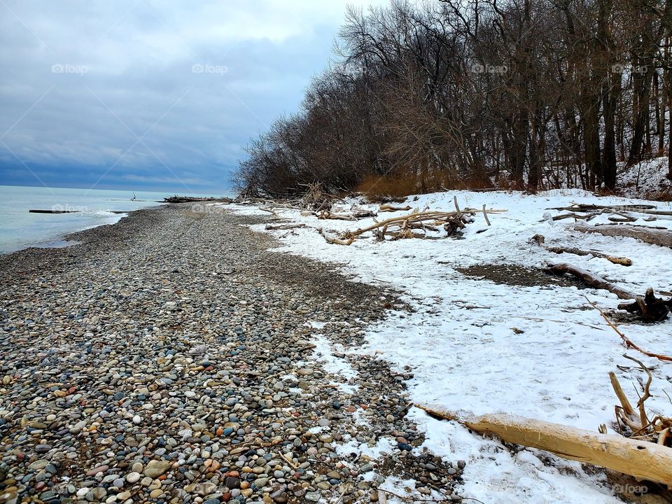 snowy lake