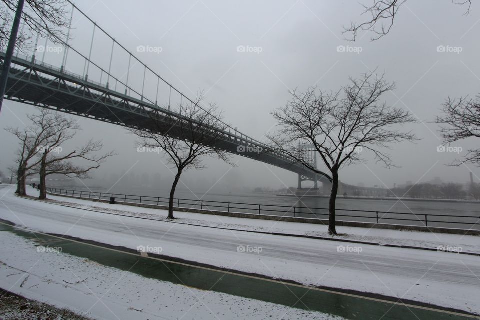 Bridge, Winter, Road, No Person, Sky