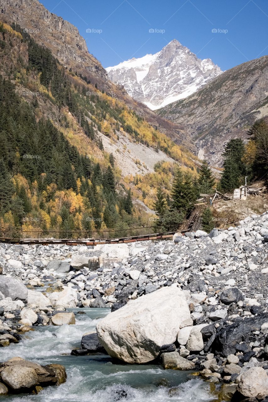 Beautiful mountain in Autumn season at Georgia 