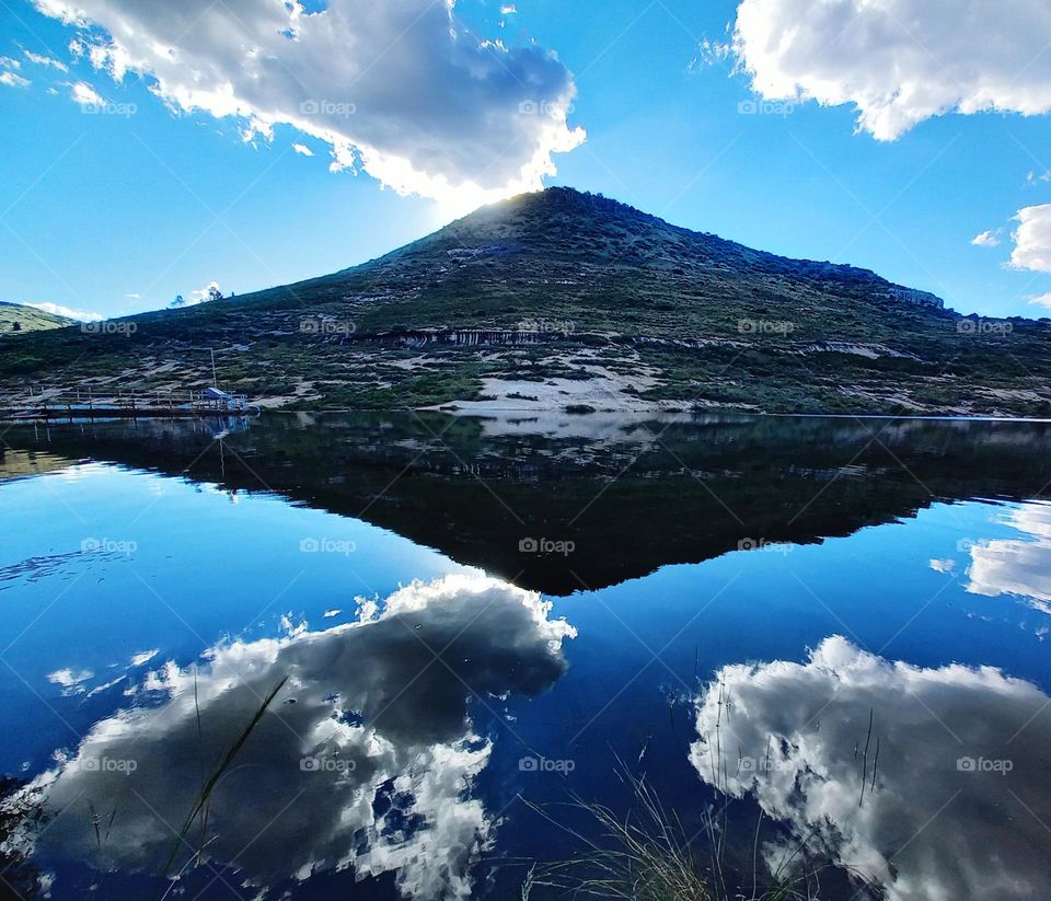mountain reflection on water