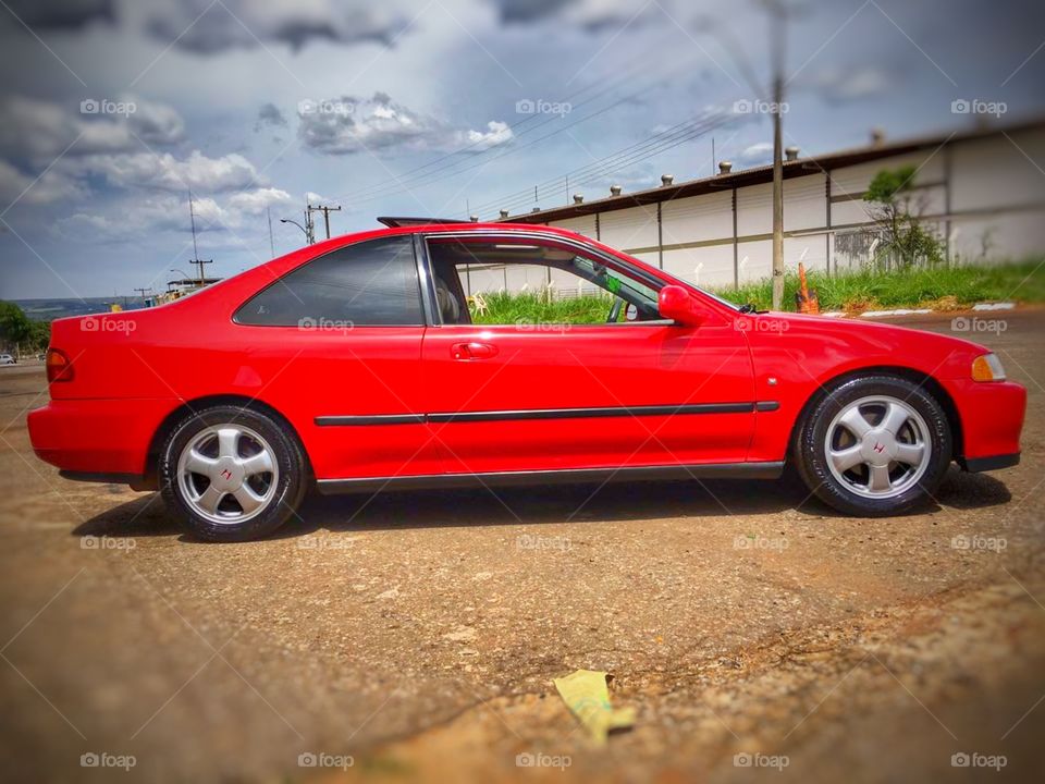 carro vermelho car red Honda Civic