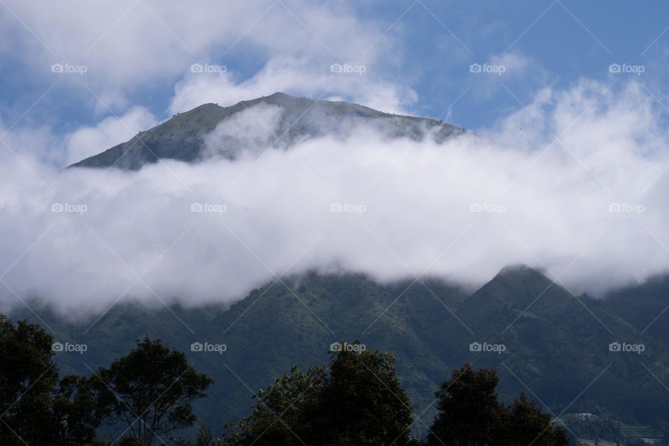 Nature layers between cloud and Mt Merbabu
