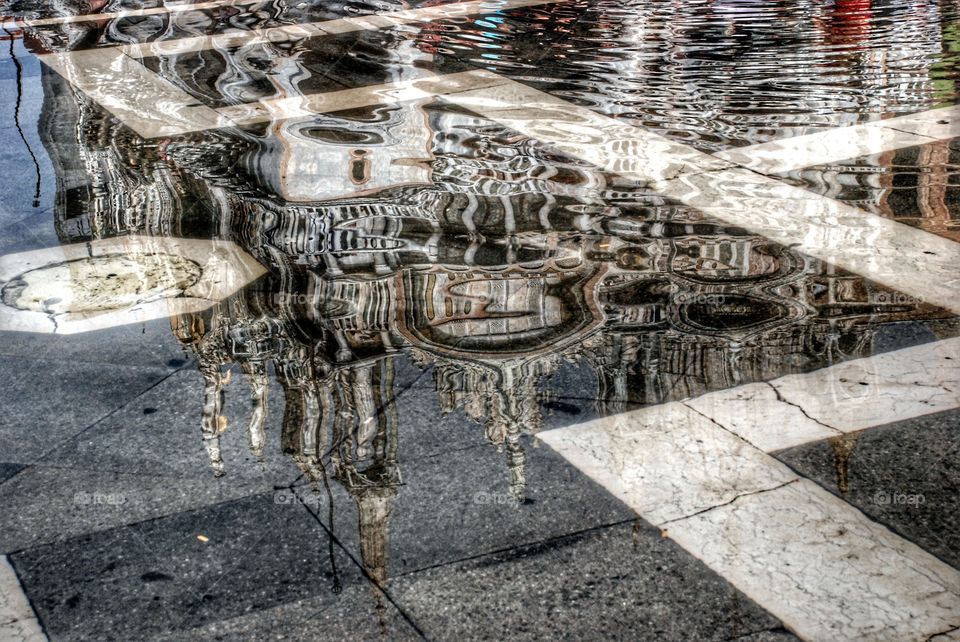 Reflection in water. Reflection architecture of Venice in water