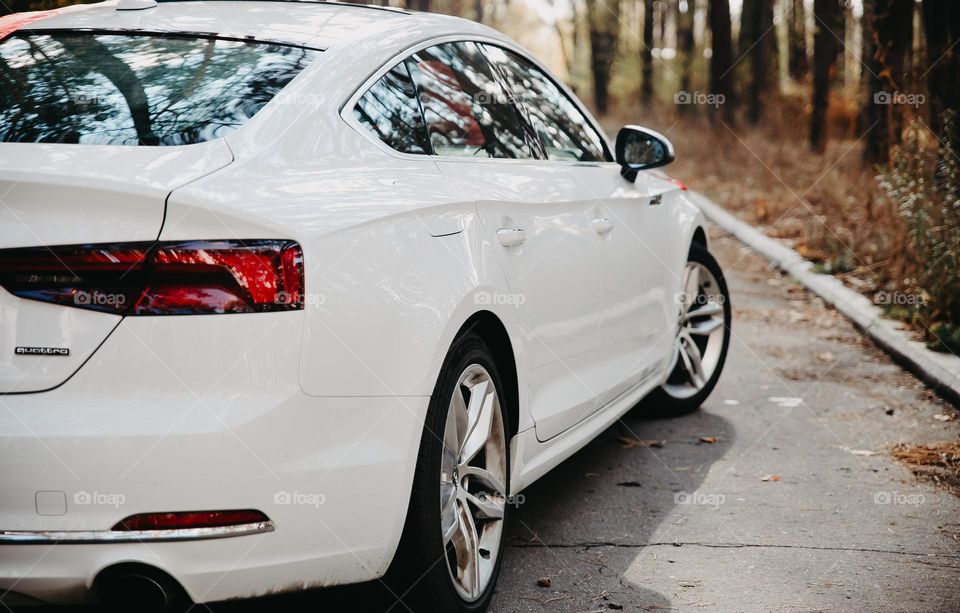 White audi on the street