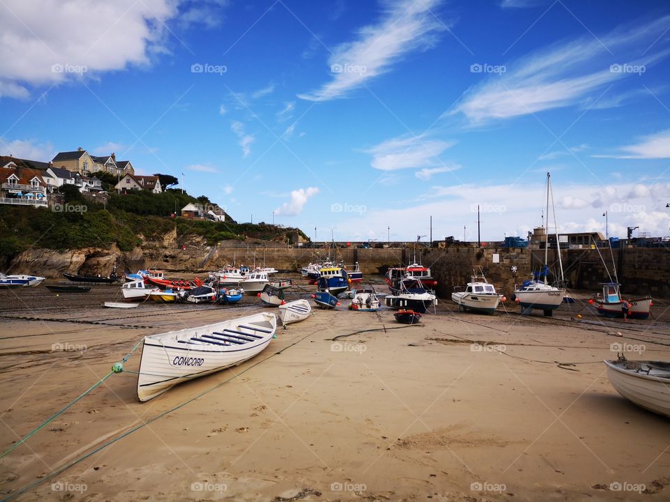Newquay Harbour at Low Tide