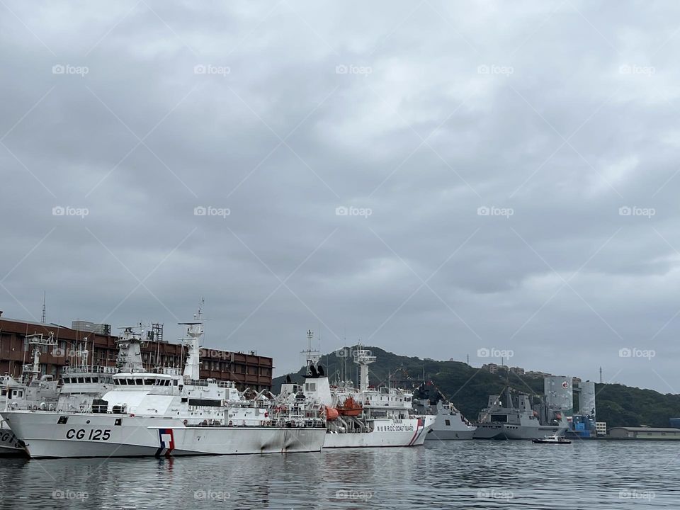 Keelung port and boats