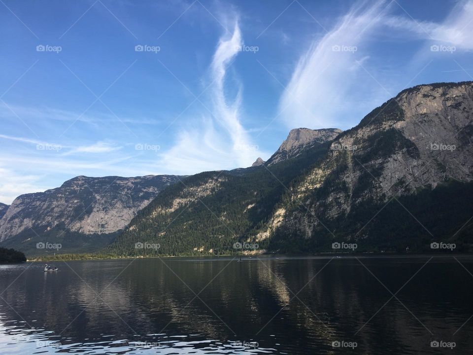 Mountain and the lake, Hallstatt, Austria 