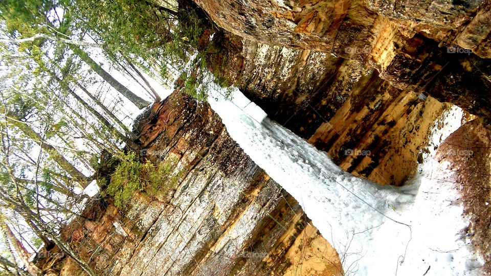 Pictured Rocks waterfall.